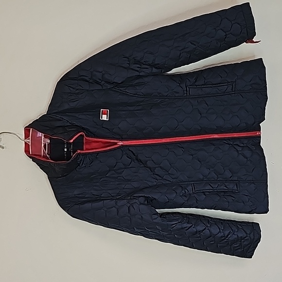 Tommy Hilfige All Weather System Jacket Womens Size M Quilted Blue/Red - Picture 2 of 11
